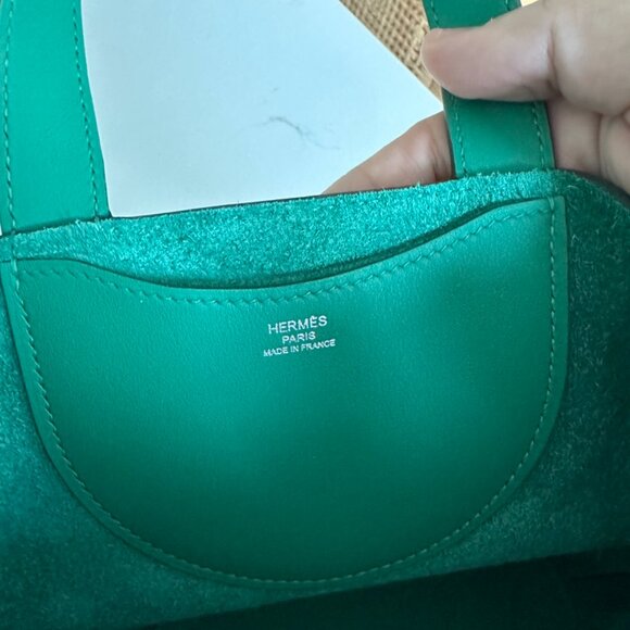 Hermès In the Loop 18 Vert Vertigo Handbag Clemence NEW w Receipt, Authentic - Picture 7 of 16